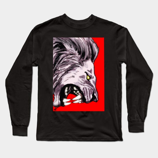 Red Lion Long Sleeve T-Shirt by AnalogArtByAdam